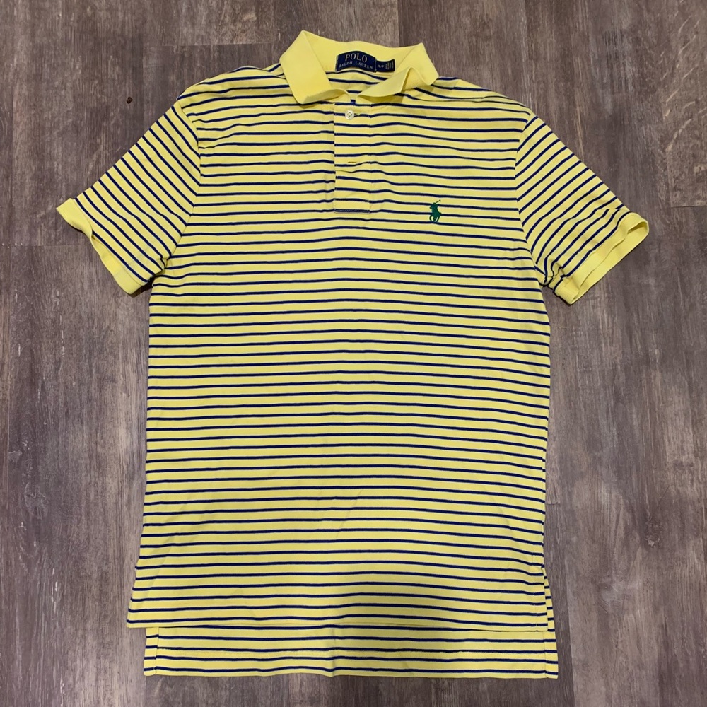 Yellow and Navy striped polo